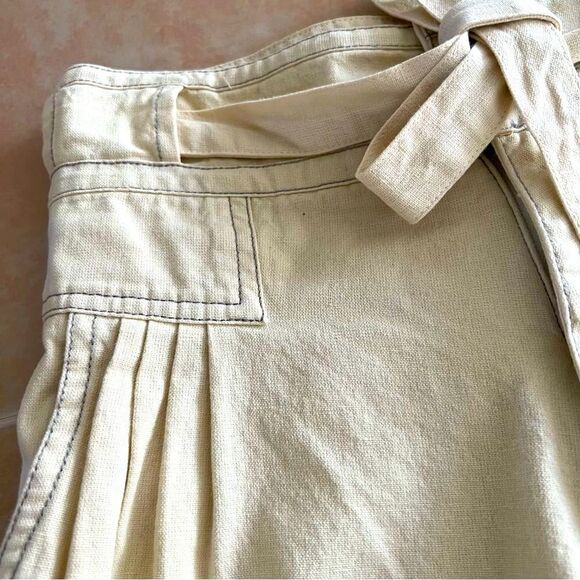 NWOT Free people one Penny high waist tie cream ivory long Raw Hem shorts 6 - Picture 8 of 14